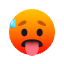 faccina accaldata as rendered by JoyPixels Animations