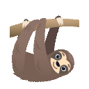 Sloth as drawn by JoyPixels Animations in 3.5
