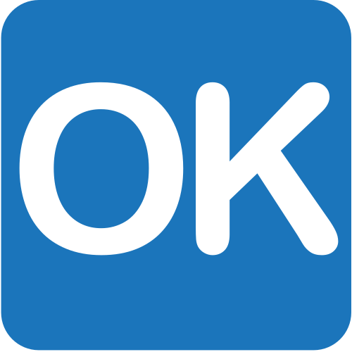 OK Button as drawn by JoyPixels in 1.0