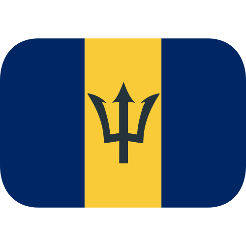 Flag: Barbados as drawn by JoyPixels in 1.0