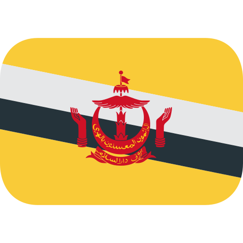 Flag: Brunei as drawn by JoyPixels in 1.0