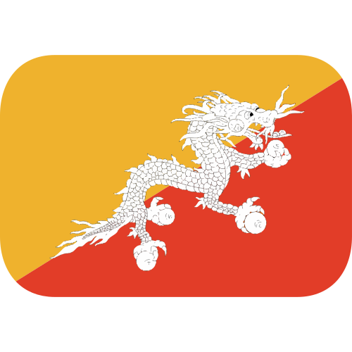 Flag: Bhutan as drawn by JoyPixels in 1.0