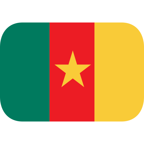 Flag: Cameroon as drawn by JoyPixels in 1.0