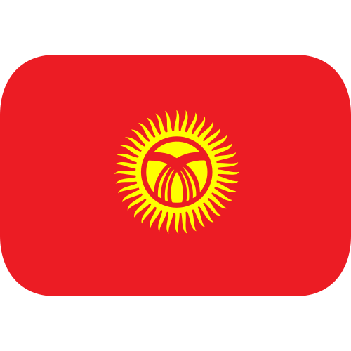 Flag: Kyrgyzstan as drawn by JoyPixels in 1.0