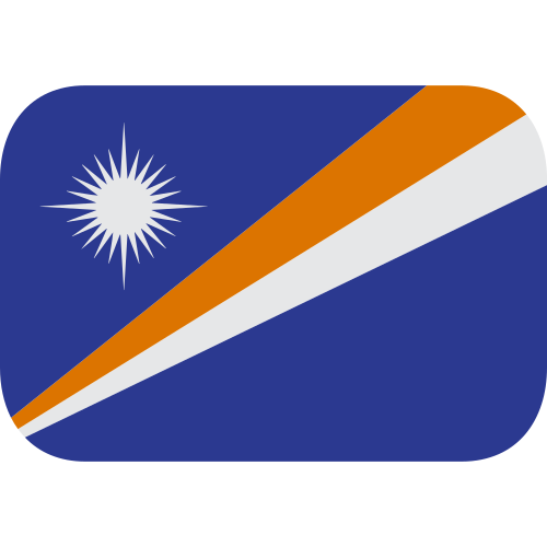 Flag: Marshall Islands as drawn by JoyPixels in 1.0