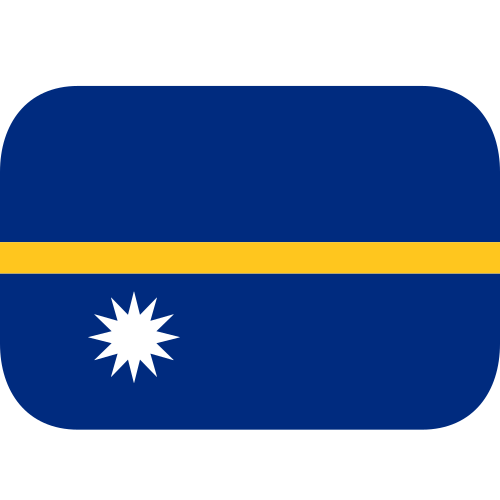 Flag: Nauru as drawn by JoyPixels in 1.0