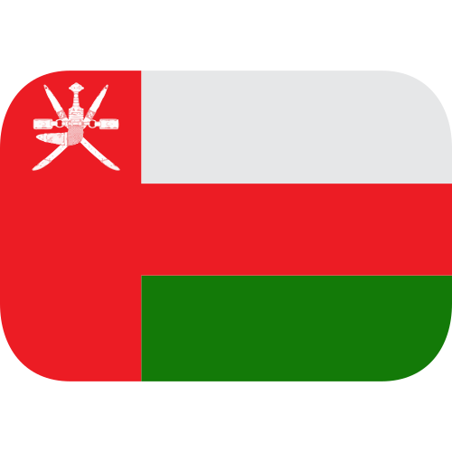Flag: Oman as drawn by JoyPixels in 1.0