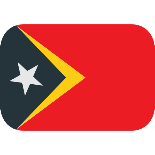 Flag: Timor-Leste as drawn by JoyPixels in 1.0