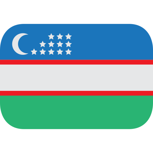 Flag: Uzbekistan as drawn by JoyPixels in 1.0