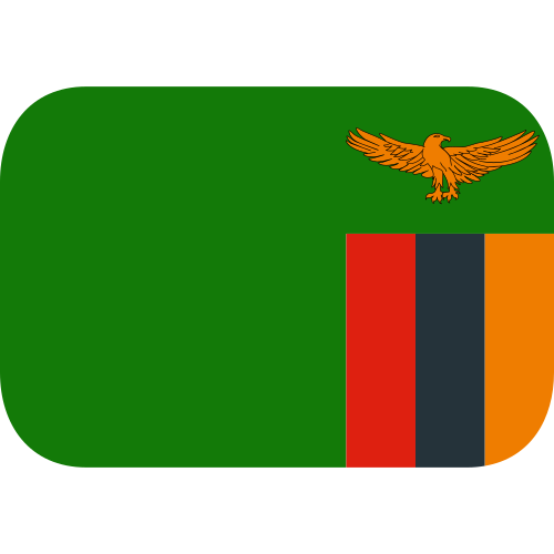 Flag: Zambia as drawn by JoyPixels in 1.0