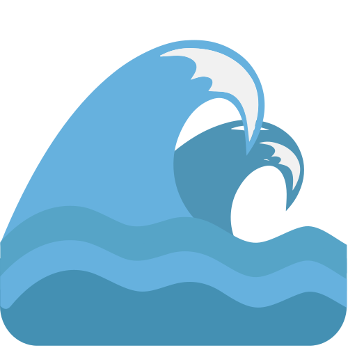 Water Wave as drawn by JoyPixels in 1.0