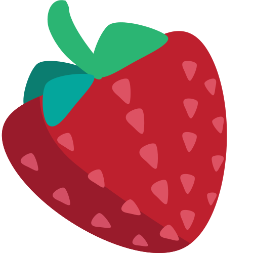 Strawberry as drawn by JoyPixels in 1.0