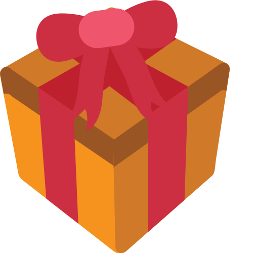 Wrapped Gift as drawn by JoyPixels in 1.0