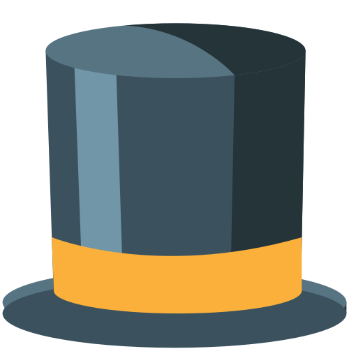 Top Hat as drawn by JoyPixels in 1.0