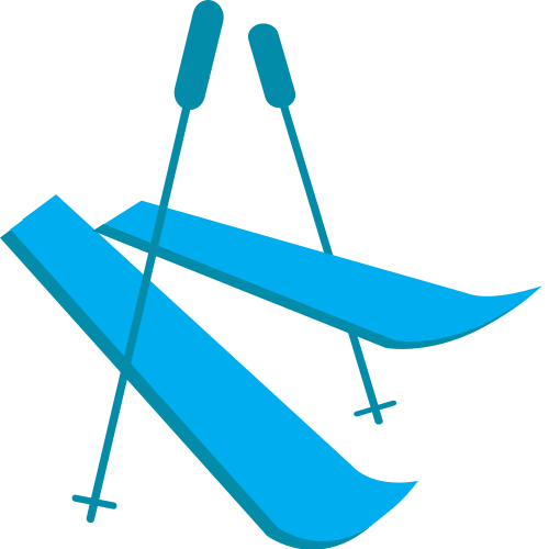 Skis as drawn by JoyPixels in 1.0