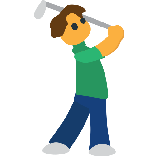 Person Golfing as drawn by JoyPixels in 1.0