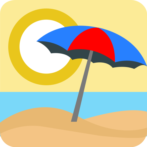 Beach with Umbrella, the previous design