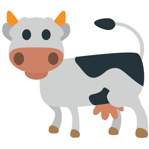 Cow as drawn by JoyPixels in 1.0