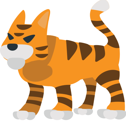 Tiger as drawn by JoyPixels in 1.0