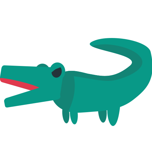 Crocodile as drawn by JoyPixels in 1.0