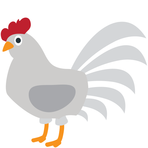 Rooster as drawn by JoyPixels in 1.0