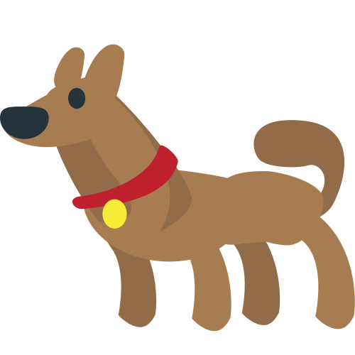 Dog as drawn by JoyPixels in 1.0