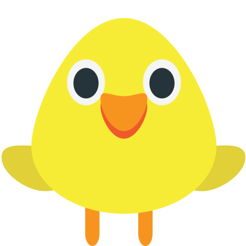 Front-Facing Baby Chick as drawn by JoyPixels in 1.0