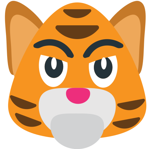 Tiger Face as drawn by JoyPixels in 1.0