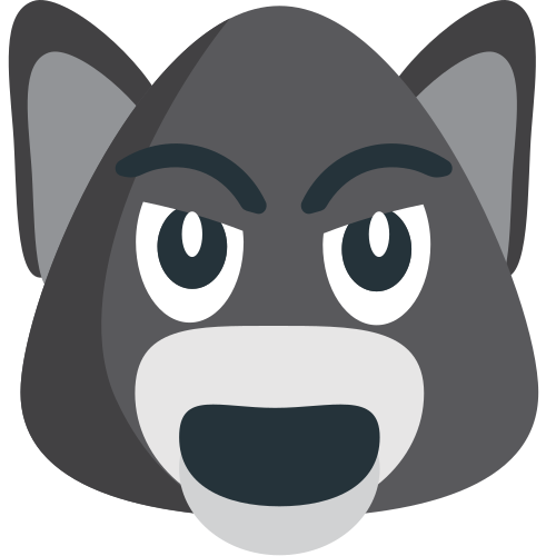 オオカミの顔 as drawn by JoyPixels in 1.0