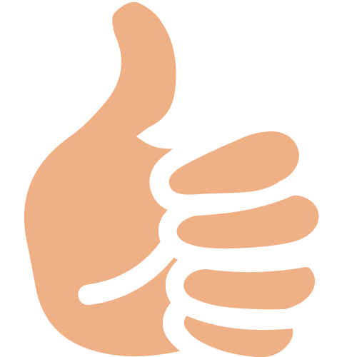 Thumbs up as drawn by JoyPixels in 1.0