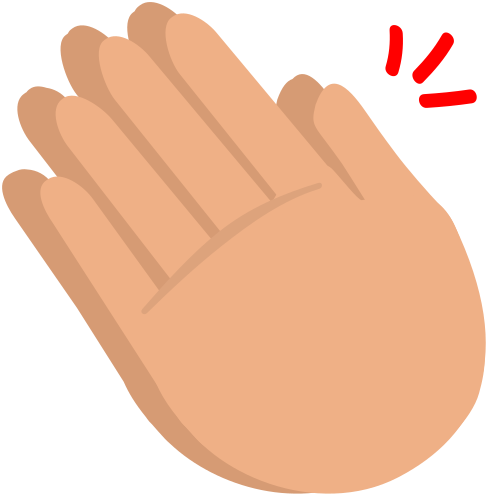 Clapping Hands as drawn by JoyPixels in 1.0