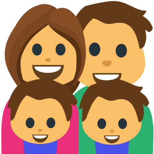 Family: Man, Woman, Boy, Boy, the previous design