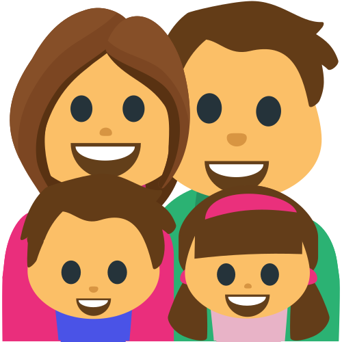Family: Man, Woman, Girl, Boy, the previous design