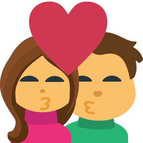 Kiss as drawn by JoyPixels in 1.0