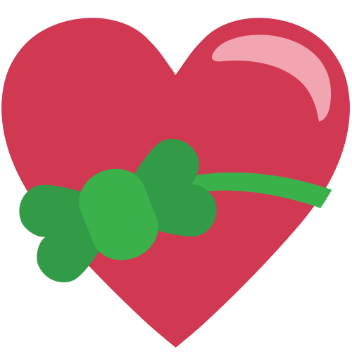 Heart with Ribbon as drawn by JoyPixels in 1.0