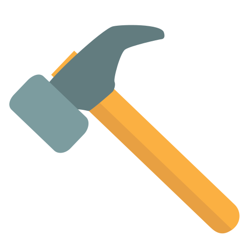 Hammer as drawn by JoyPixels in 1.0