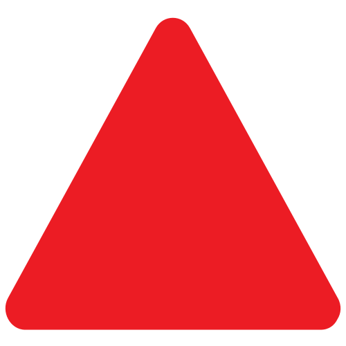 Triangolo Rosso Con Punta Verso L’alto as drawn by JoyPixels in 1.0