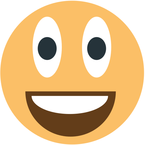 Grinning Face with Big Eyes as drawn by JoyPixels in 1.0
