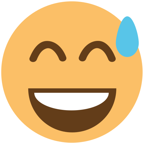 Grinning Face with Sweat, the design in this release