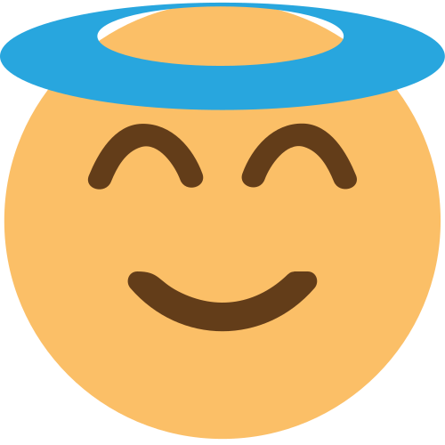 Smiling Face with Halo as drawn by JoyPixels in 1.0