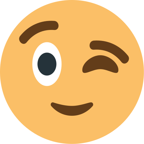 Winking Face as drawn by JoyPixels in 1.0