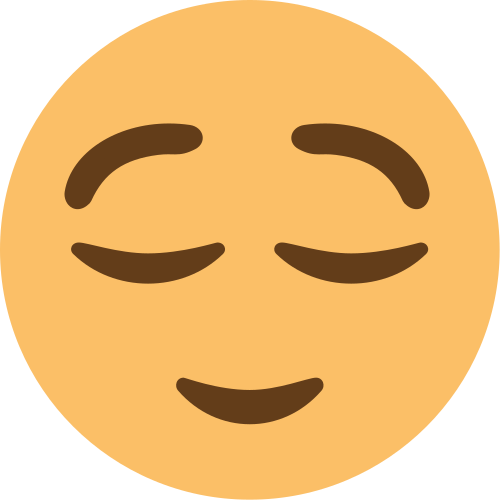Relieved Face as drawn by JoyPixels in 1.0