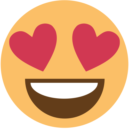 Smiling Face with Heart-Eyes as drawn by JoyPixels in 1.0
