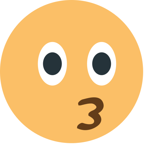 Kissing Face as drawn by JoyPixels in 1.0