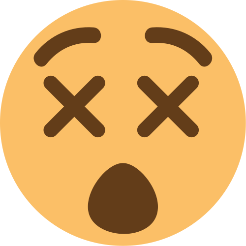 Face with Crossed-Out Eyes as drawn by JoyPixels in 1.0