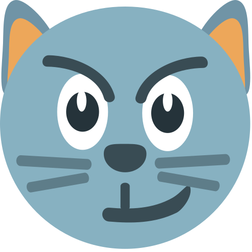 Cat with Wry Smile as drawn by JoyPixels in 1.0
