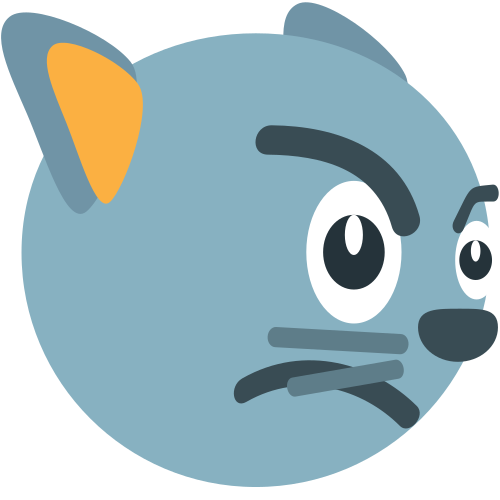 Pouting Cat as drawn by JoyPixels in 1.0