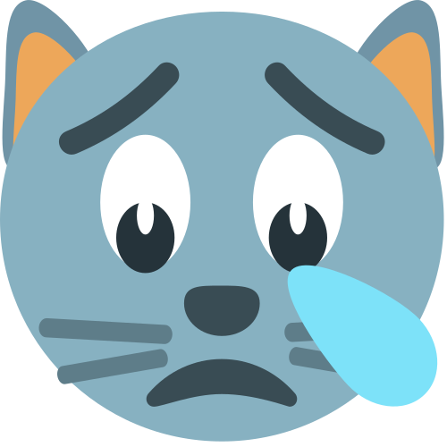 Crying Cat as drawn by JoyPixels in 1.0