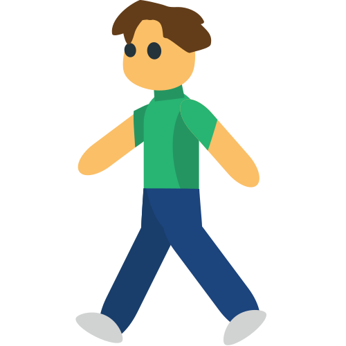 Person Walking as drawn by JoyPixels in 1.0