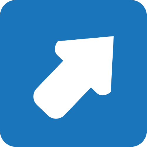Up-Right Arrow as drawn by JoyPixels in 1.0